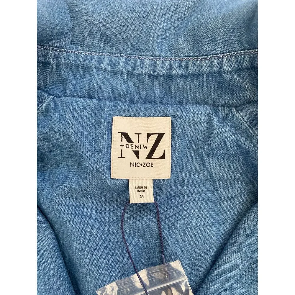 Nic + Zoe Denim Jacket Size MED Old Money Preppy Beach Boho Classic - Picture 7 of 16